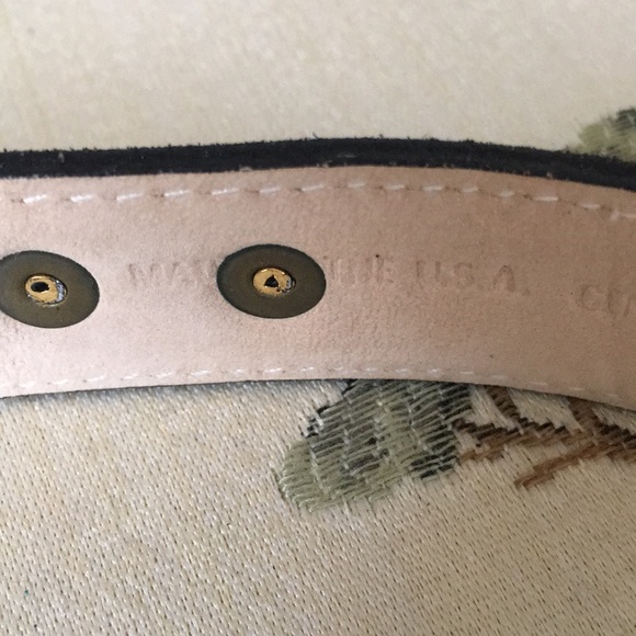 Avignon Black Suede Belt/Gold Tone Embellishments - Picture 7 of 8